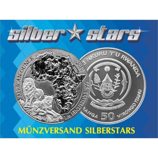 1 OZ Silber Ruanda 2010 L&ouml;we in Folie