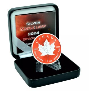 1 OZ Silber Maple Leaf 2024 Space Red Edition